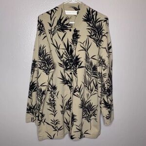 Dana Buchman Wool Blend Cardigan Sweater Large Soft Tan Womens